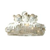 LED Merry Christmas Birds on Log Decoration image