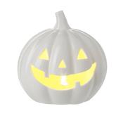 White Porcelain LED Jack-o'-Lantern Pumpkin Decoration image