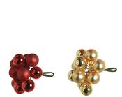 Glass Bauble Red and Gold Round 2.1 cm image