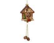 Glass Christmas Decoration Clock Gold 24.6 cm