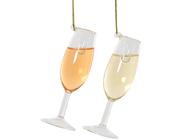 Glass Christmas Decoration Wine Glass 12.2 cm – 2 Assorted Colours image