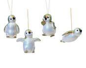 Plastic Christmas Decoration Iridescent Penguin 5 cm – 4 Assorted Designs