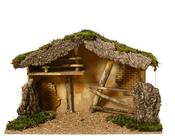 Nativity House 58 × 28 × 35 cm Natural Wood Finish image
