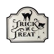 White Trick or Treat Metal Sign image