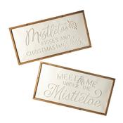 White Metal Mistletoe Christmas Wall Plaque – Assorted Designs