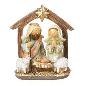 Rustic Nativity Stable Christmas Ornament image