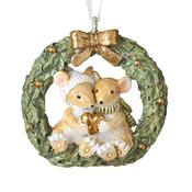 Mice Couple in Wreath Christmas Decoration image