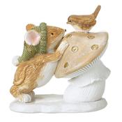 Christmas Mouse with Toadstool &amp; Robin Decoration