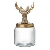 Small Glass Jar with Gold Stag Lid image