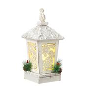 White Wooden LED Christmas Lantern image