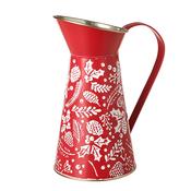 Red Metal Holly Christmas Jug image