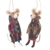 Felt Christmas Mice in Tartan Coats – Assorted image