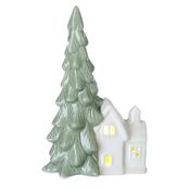 Green Ceramic Christmas Tree with LED House image