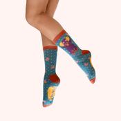 Sausage Dog Glitter Ankle Socks - Blue image