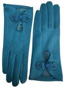 Suki Faux Suede Gloves - Teal image
