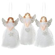 Hanging Angel Christmas Decorations in White Dresses – Assorted image