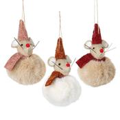 Pom Pom Christmas Mice with Scarves – Assorted image