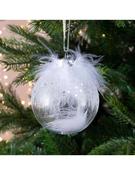 Shatterproof Bauble Transparent White 8 cm