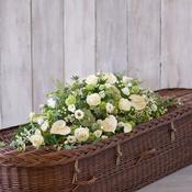 White and Green Casket Spray