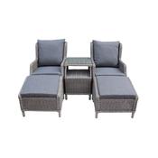 Bespoke Salou Dual Sun Lounger Set With  Side Table and Foot Rests &amp; Cushions - Special Offer image