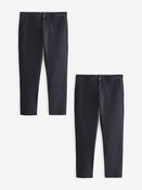 Navy Blue Slim Fit Stretch Chino Trousers 2 Pack