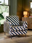 Rockett St George Studio Stripe Velvet Sand and Black The Edie Accent Chair