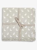 The Little Tailor Grey Muslin 100% Cotton Baby Blanket
