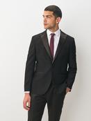 Black Regular Fit Tuxedo Suit Jacket