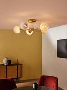 MADE.COM Brass/Green Ombre Globe 5 Light Flush Ceiling