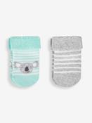 JoJo Maman Bébé Green Koala 2-Pack Baby Socks
