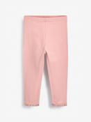 Pale Pink Lace Trim Leggings (3mths-7yrs)