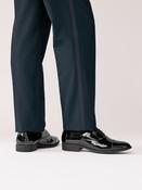 Black Standard Fit Patent Oxford Toe Cap Shoes