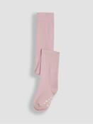 JoJo Maman Bébé Pale Pink Cotton Rich Plain Tights