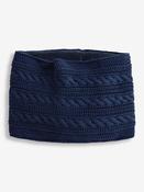 JoJo Maman Bébé Navy Kids' Cable Knit Neck Cosy Scarf