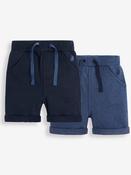 JoJo Maman Bébé Navy Blue &amp; Royal Blue 2-Pack Jogger Shorts