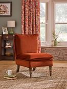 Laura Ashley Annaly Velvet Terracotta Nordan Armless Accent Chair