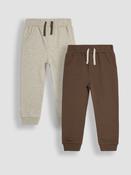 JoJo Maman Bébé Brown &amp; Natural 2-Pack Joggers