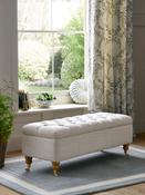 Laura Ashley Vivienne Soft Silver Ropsley Storage Ottoman Bench
