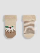 JoJo Maman Bébé Natural Christmas Socks 2 Pack