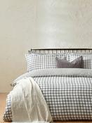 Yard Grey Barton Check Cotton Duvet Cover and Pillowcase Set