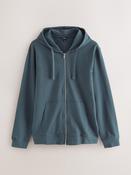 Petrol Blue Lightweight Zip Up Hoodie