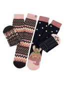 Totes Black Original Ladies Slipper Socks 2 Pack