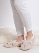 Totes Natural Ladies Novelty Footsie Slippers