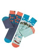 Totes Aqua Blue Mens Original Winter Slipper Socks 2 Pack