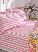 Lucy Tiffney Pink Stripe 180 Thread Count Fitted Sheet