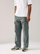 Grey Charcoal Relaxed Fit Cotton Stretch Cargo Trousers