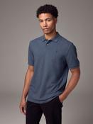 Denim Marl Regular Fit Long-Sleeve Pique Polo Shirt