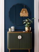 Clarke &amp; Clarke Black Wobble Round Mirror image