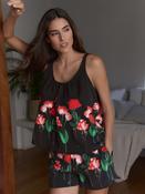 B by Ted Baker Crinkle Black Rose Shorts Set
