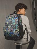 Grey Doodle Print Backpack image